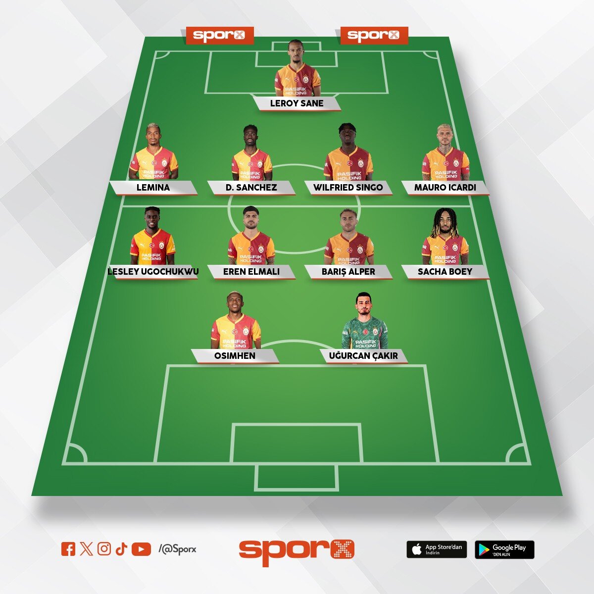 osimhen 
sacha boey 
bar�� Alper 
eren elmal� 
lesley 
mauro icardi 
wilfred singo 
d sanchez 
lemin
