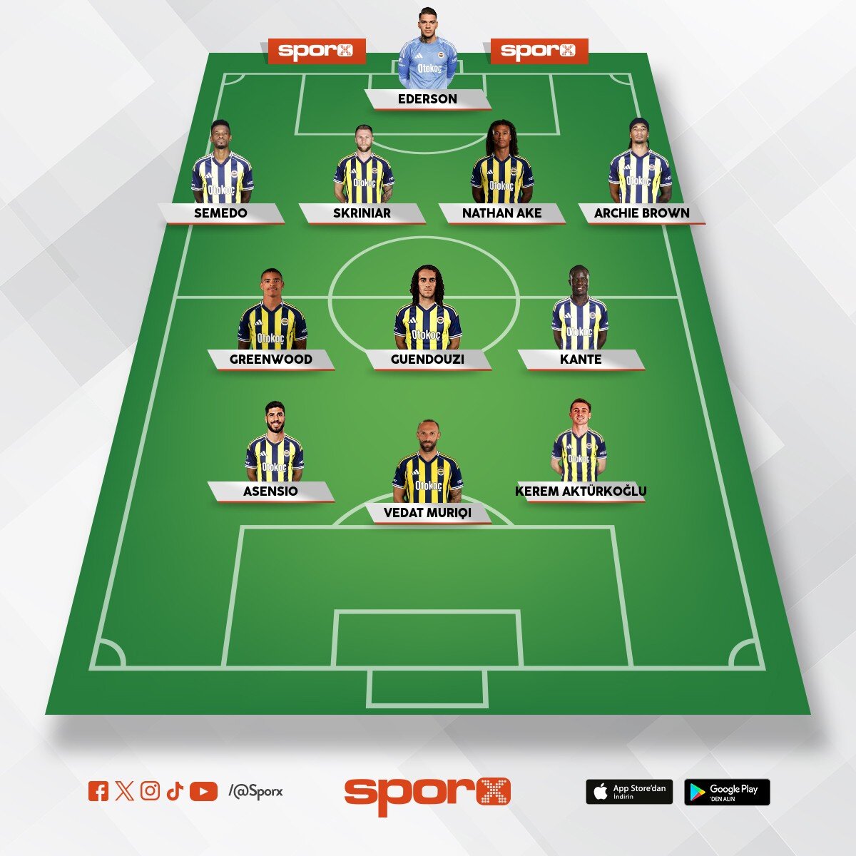 Lyon�a kar�� ilk 11
