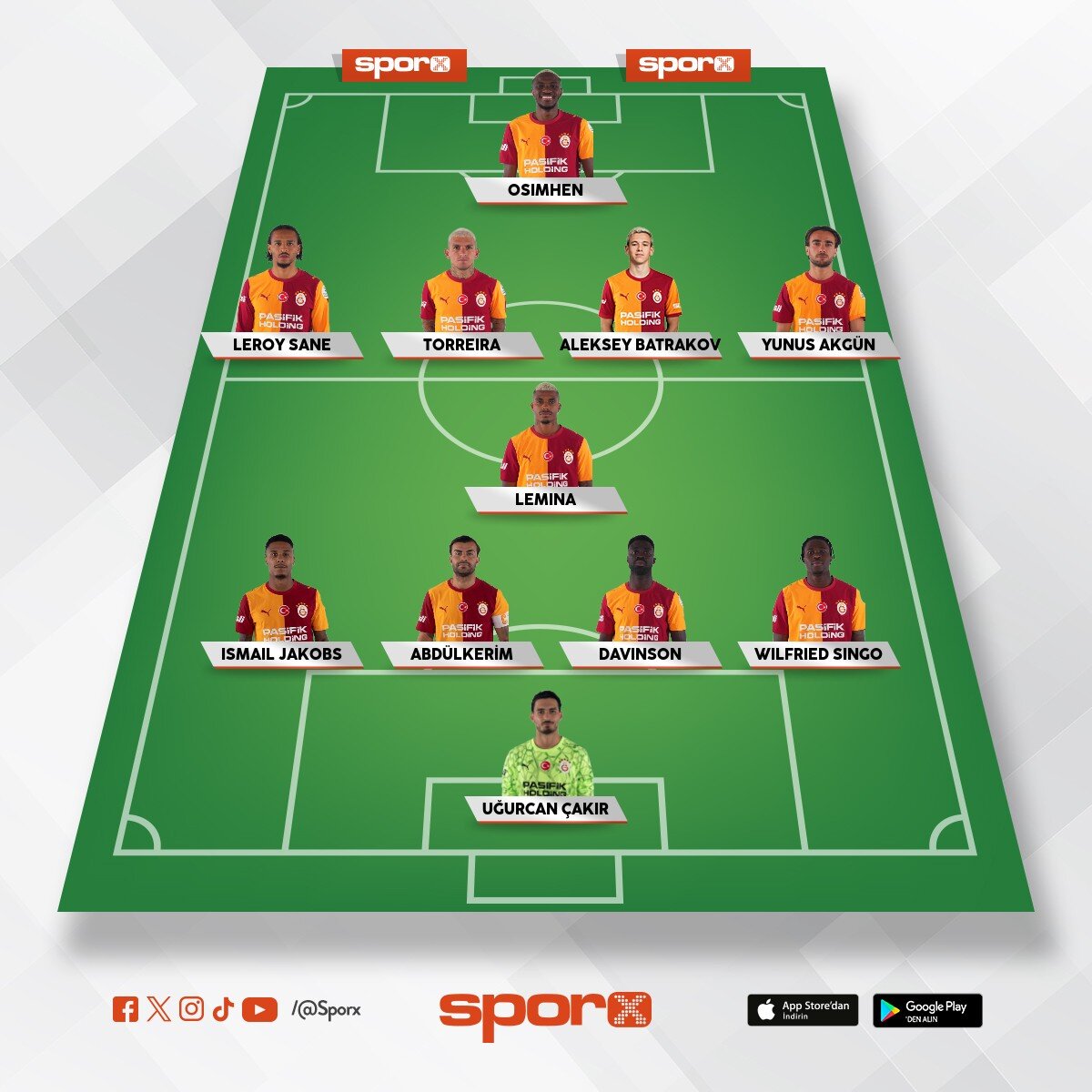 Erzurum Galatasaray ma�� ilk 11