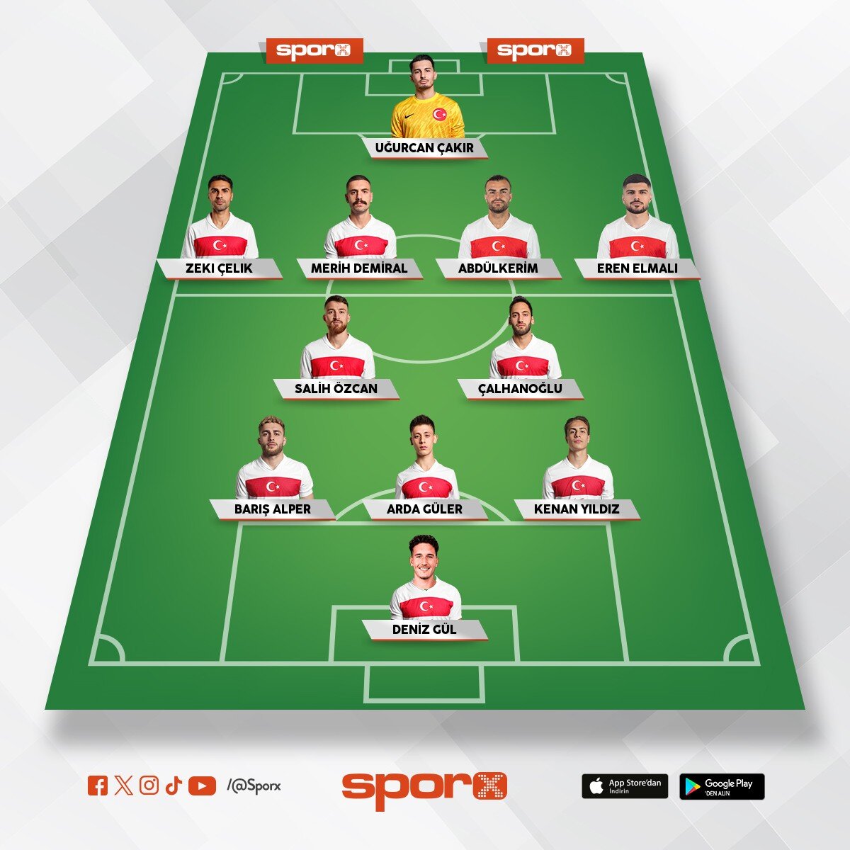 T�rkiye Mill� Futbol Tak�m� ilk 11'i