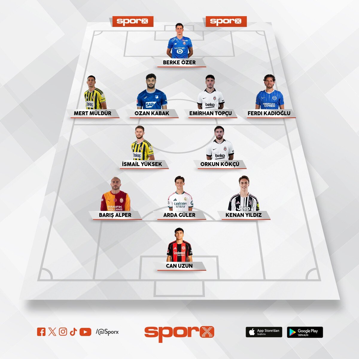 Milli tak�m ilk 11 i