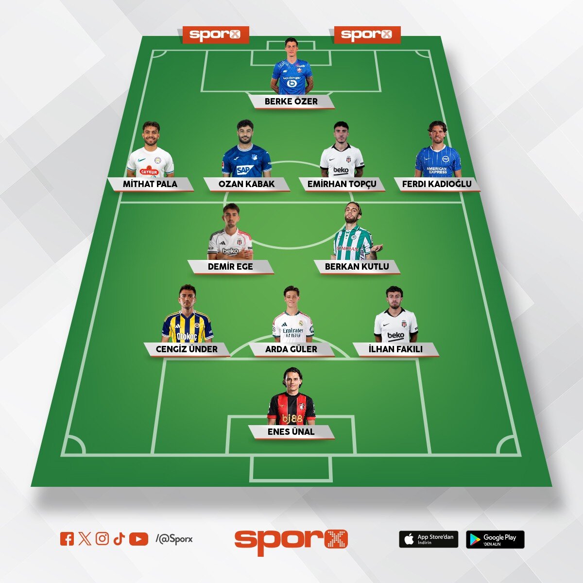 Milli tak�m ilk 11 