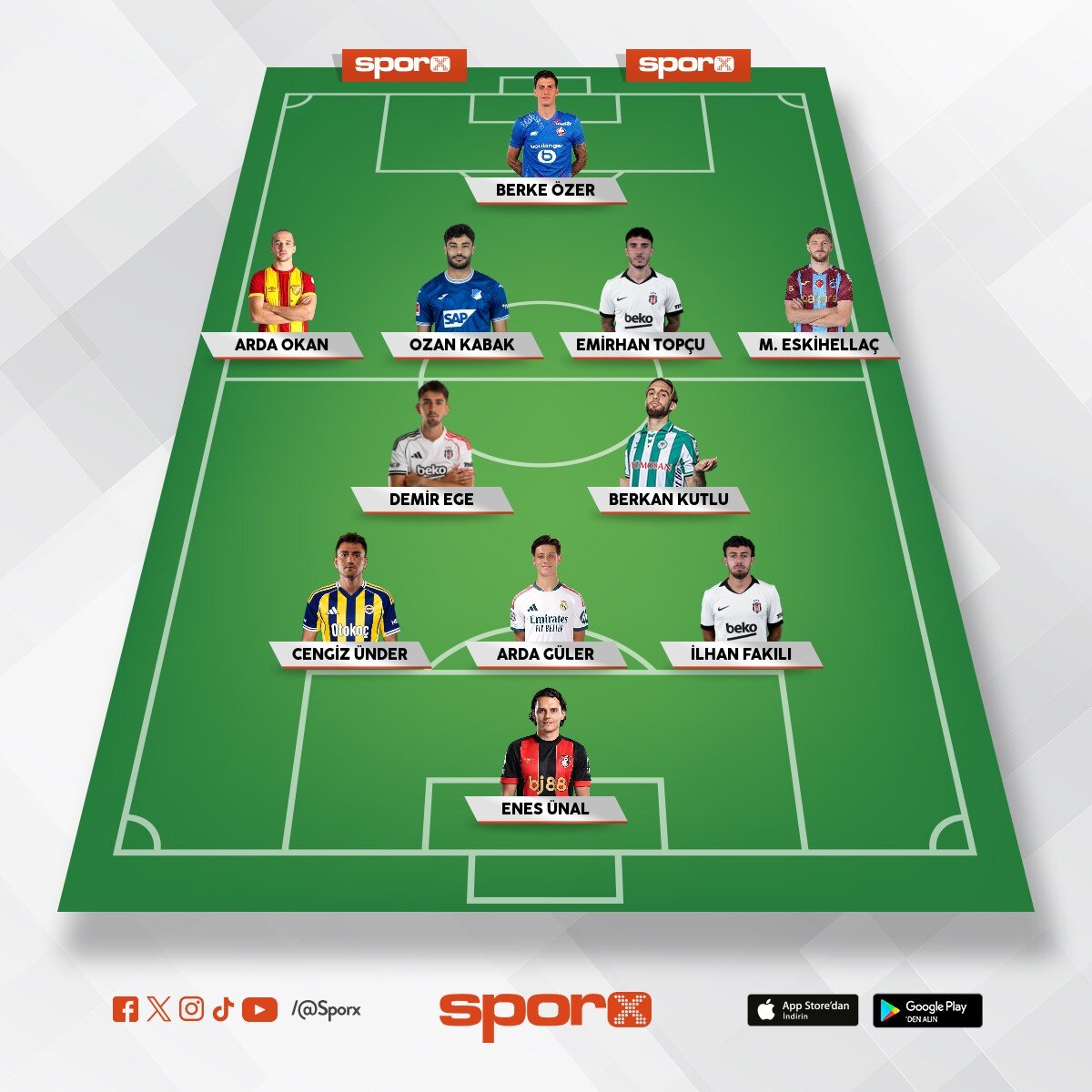 Milli tak�m ilk 11