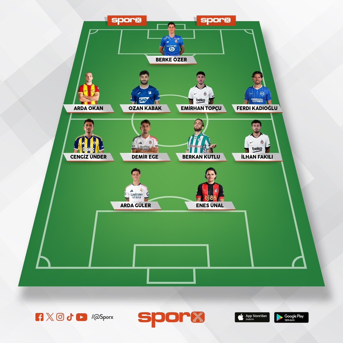 Milli tak�m ilk 11
